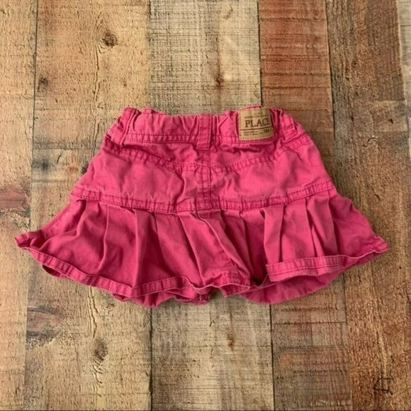 Children’s place baby girl sz 24M pink ruffle denim skirt and lined shorts skort - Picture 4 of 6